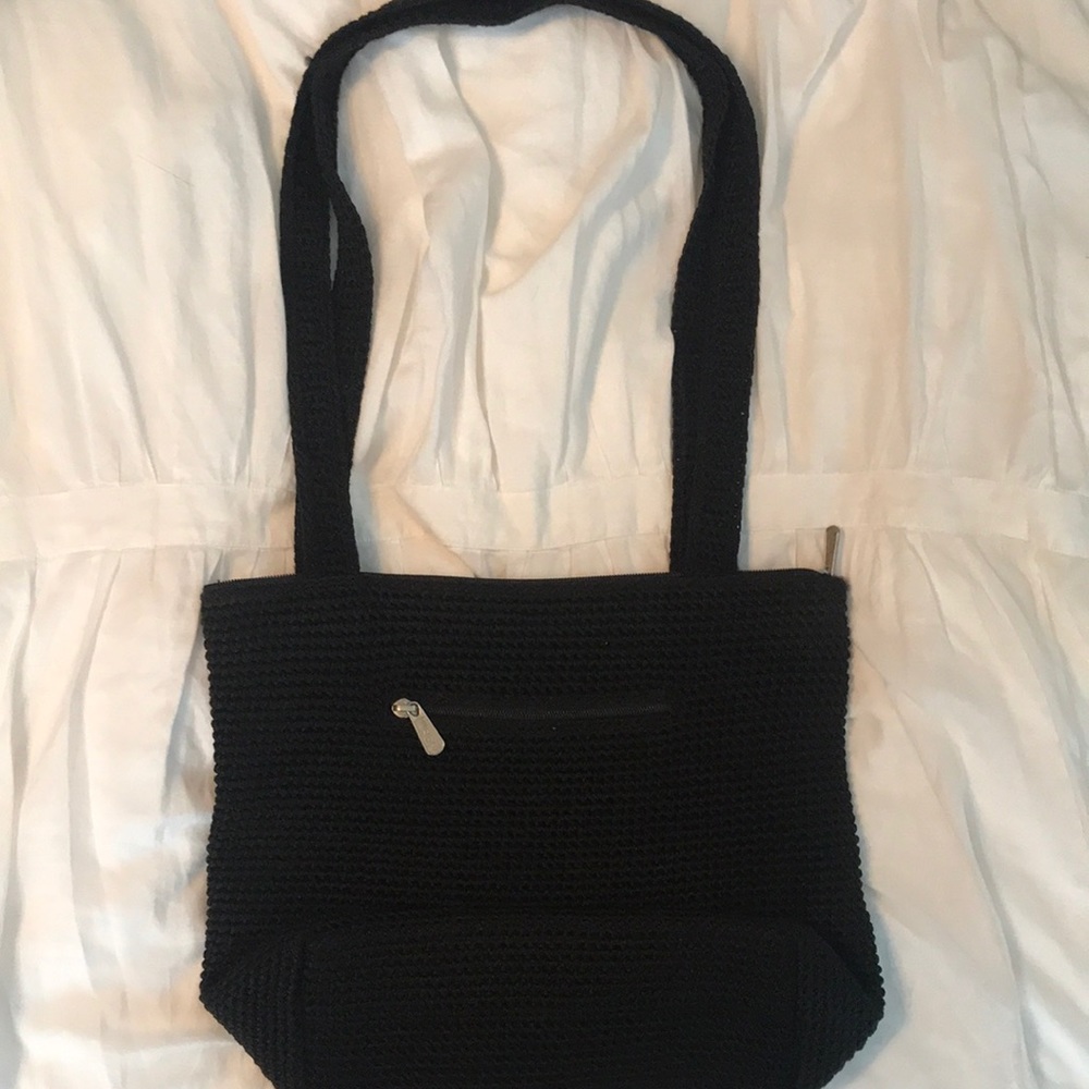 The Sak crocheted handbag. Black.